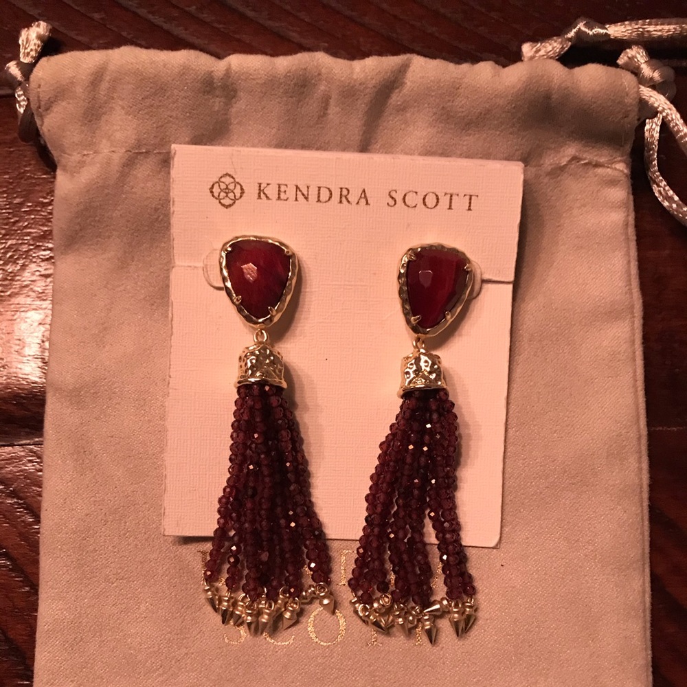 Blossom Tassel earrings - Bordeaux Tigers Eye